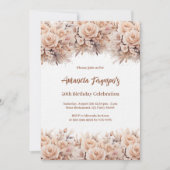 Rose mit Creme-Pfirsich Einladung (Vorderseite)