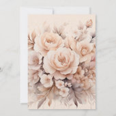 Rose mit Creme und Pfirsich Einladung (Rückseite)