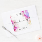 Rose mit dem Etikett für das Kerzenschein Quadratischer Aufkleber (Umschlag)