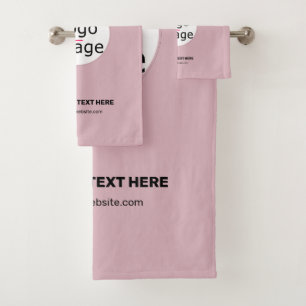 Rose mit dem Logo Dusty Pink für Business Chic Badhandtuch Set