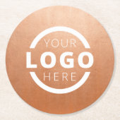 Rose mit dem Logo für kundenspezifische Werbeaktio Runder Pappuntersetzer (Vorderseite)