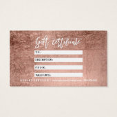 Rose mit dem Logo "Hair Logo typography gift certi (Rückseite)