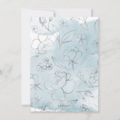 Rose mit dunkelblauer Wasserfarbe Einladung (Rückseite)