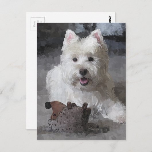 Rose mit einem neuen Spielzeug Postkarte (Vorne/Hinten)