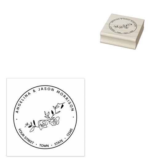 Rose mit einfacher Blumenpracht Hochzeitszeit und  Gummistempel (Stempel)