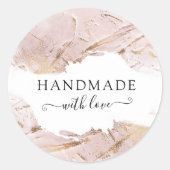 Rose mit eleganter Textur, handgefertigt mit Liebe Runder Aufkleber (Vorderseite)