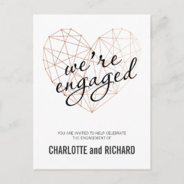 Rose mit Engagement, geometrisch Einladungspostkarte
