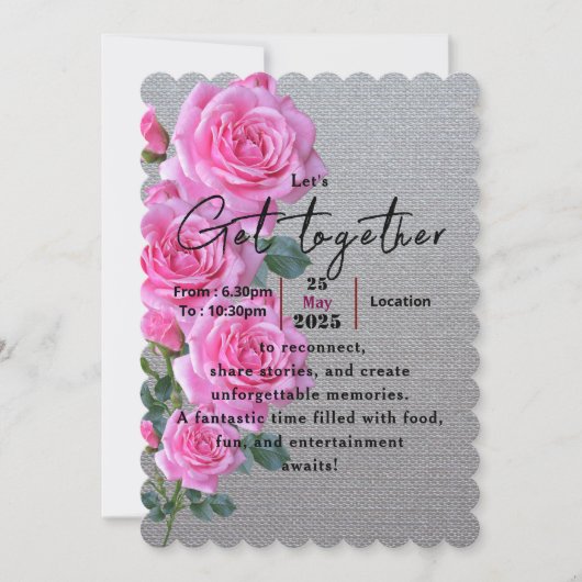 Rose mit Erinnerungen Einladung (Vorderseite)