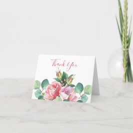 Rose mit Eukalyptus Faltschachtel Dankeschön Karte