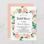 Rose mit floralen Aquarellen, goldfarben, rosa Bra Postkarte (Vorne/Hinten)