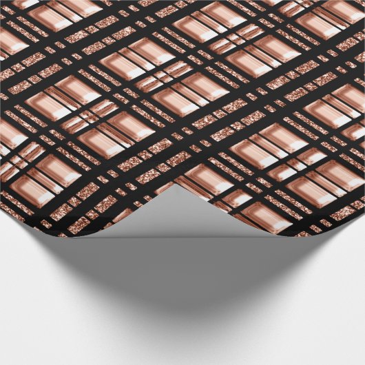 Rose mit gegrillter Geometrie, goldfarbener Kupfer Geschenkpapier (Ecke)