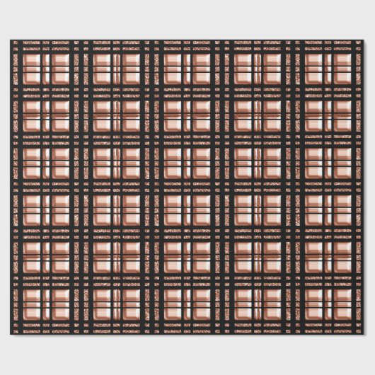 Rose mit gegrillter Geometrie, goldfarbener Kupfer Geschenkpapier (Flach)