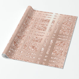 Rose mit gegrillter Geometrie, goldfarbener Kupfer Geschenkpapier