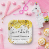 Rose mit gelbem Glam Pappteller (Party)