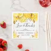 Rose mit gelbem Glam Serviette (Beispiel)