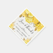 Rose mit gelbem Glam Serviette (Ecke)