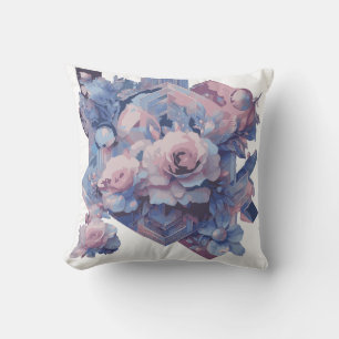 Rose mit geometrischem Gestaltkissen Kissen