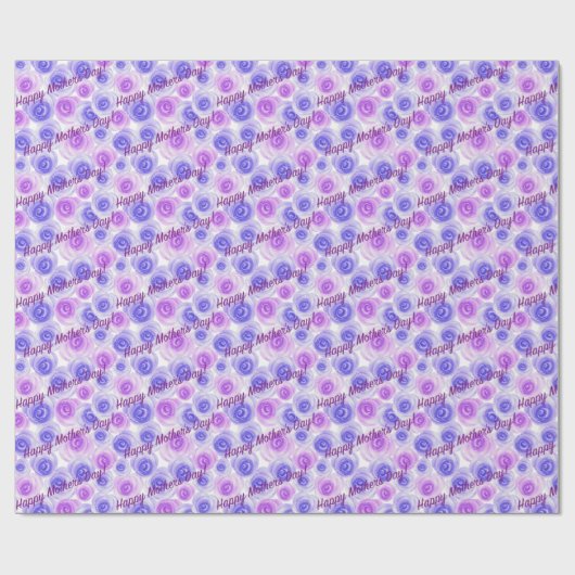 Rose mit gestrichenem Wasserfarben Gemustert Geschenkpapier (Flach)