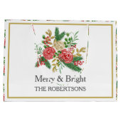 Rose mit glatter und glatter Wasserfarbe Personali Große Geschenktüte (Rückseite)