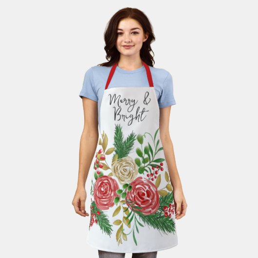 Rose mit glatter Wasserfarbe Schürze (Getragen)