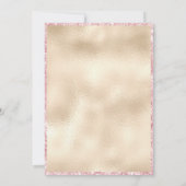 Rose mit Glitzer Tiara auf Gold Quinceñera Einladung (Rückseite)