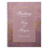 Rose mit Gold Marbling Wedding Planner Notebook Notizblock (Vorderseite)