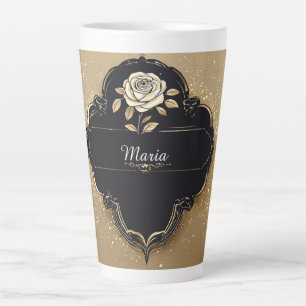 Rose mit goldenen Details zum Sparkling Milchtasse