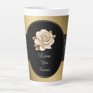 Rose mit goldenen funkelnden Details Milchtasse
