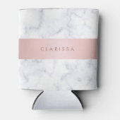 Rose mit goldenen Imitaten aus weißem Marmor Dosenkühler (Vorderseite)