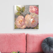 Rose mit Grau Leinwanddruck (Insitu (Wohnzimmer))