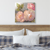 Rose mit Grau Leinwanddruck (Insitu (Schlafzimmer))