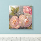 Rose mit Grau Leinwanddruck (Insitu (Holzboden))