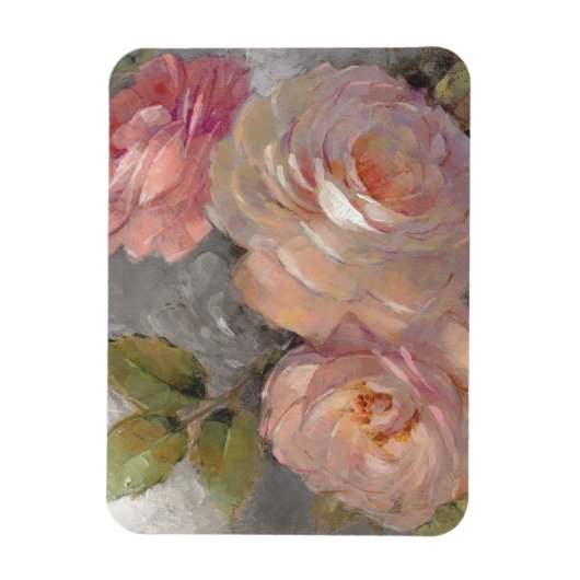 Rose mit Grau Magnet (Vertikal)
