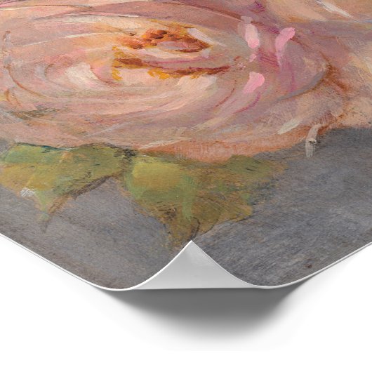 Rose mit Grau Poster (Ecke)