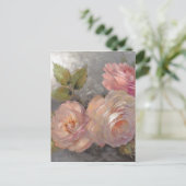 Rose mit Grau Postkarte (Stehend Vorderseite)