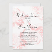 Rose mit Handfarbe Rosa Botanische Hochzeit Einladung (Vorderseite)