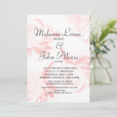 Rose mit Handfarbe Rosa Botanische Hochzeit Einladung (Stehend Vorderseite)