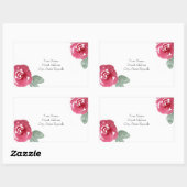 Rose mit handgemalten rosa Wasserfarben Rechteckiger Aufkleber (Blatt)