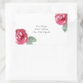 Rose mit handgemalten rosa Wasserfarben Rechteckiger Aufkleber (Tasche)