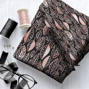 Rose mit handgezogenem Leaf Muster Gold Foil ID495 Stoff