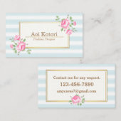 Rose mit klassischem Blumenmuster Visitenkarte (Vorne/Hinten)