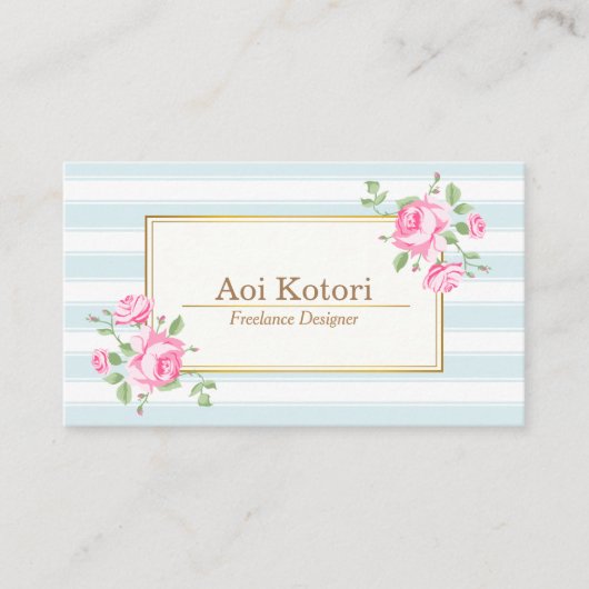 Rose mit klassischem Blumenmuster Visitenkarte (Vorderseite)