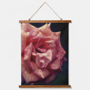 Rose mit kleckgem Peach Tinte Wandteppich Mit Holzrahmen