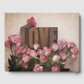 Rose mit Liebe und Engel Gästebuch (Rückseite)