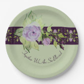 Rose mit Lila und Mauve Pappteller (Vorderseite)