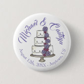 Rose mit lila Zuckerguss, gestufte Blumenkuchen Button (Vorderseite)