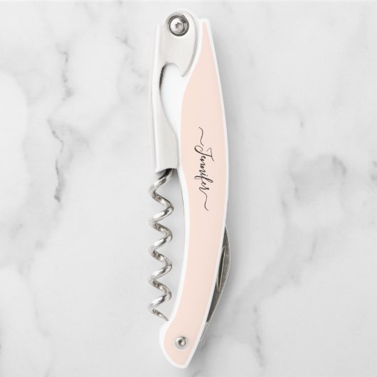 Rose Mit Monogramm Bierbraun Korkenzieher Flaschen (Vorderseite)