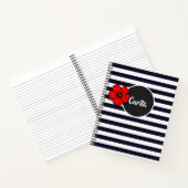Rose Mit Monogramm Notebook Notizblock (Innenseite)