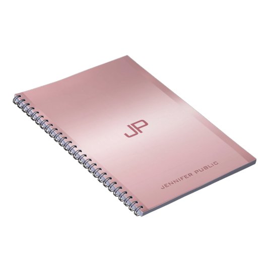 Rose Mit Monogramm Vorlage Personalisiert Notizblock (Rechte Seite)