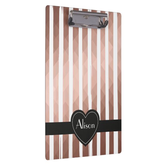 Rose mit personalisiertem Namen; eleganter, modern Klemmbrett (Rechts)